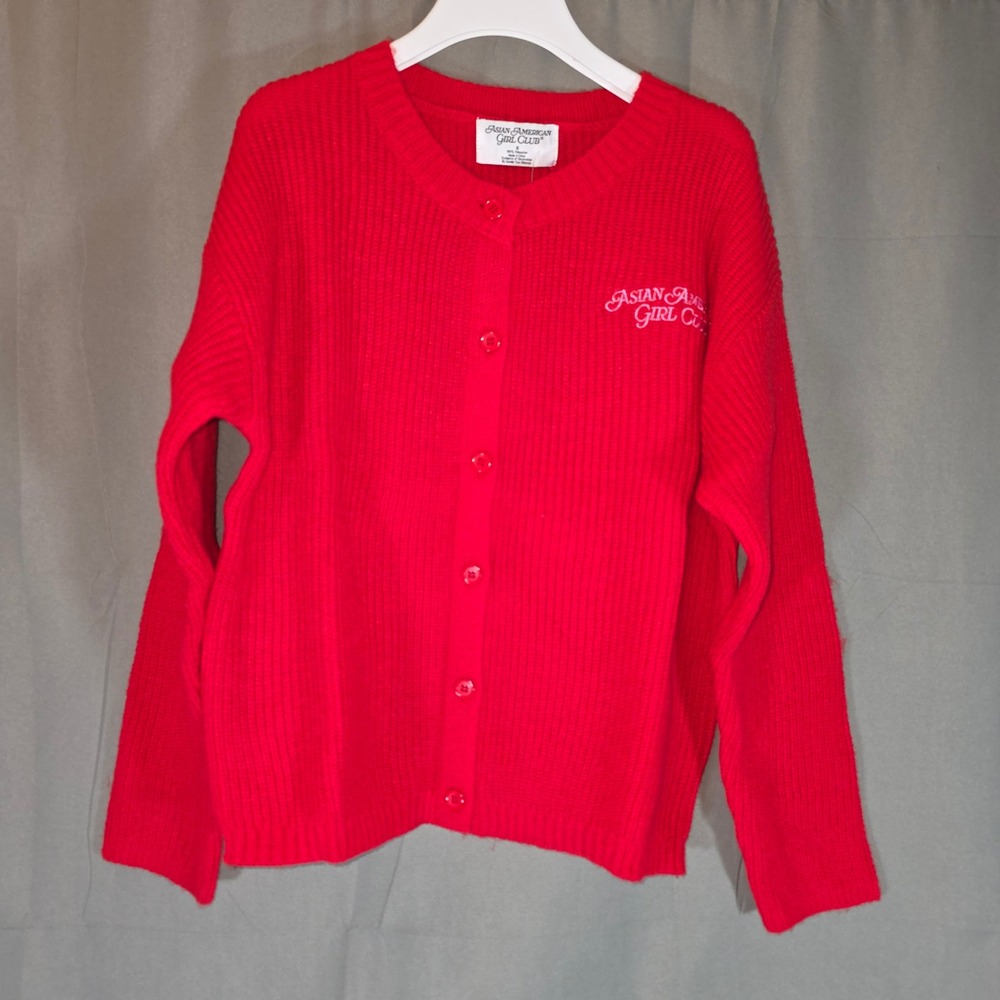 Asian American Girl Club Target Lunar New Year Red Horse Cardigan Sweater Small